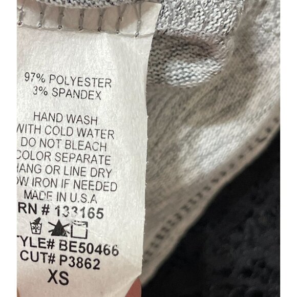 Altar'd State Fit and Flare Dress Scoop Neck Lace Trim Black Grey Size XS Extra - Picture 7 of 7